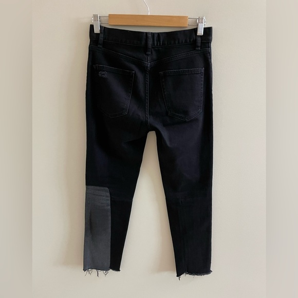 Sandro Paris Dorris Distressed Patchwork Jeans Size 36 - Picture 5 of 14